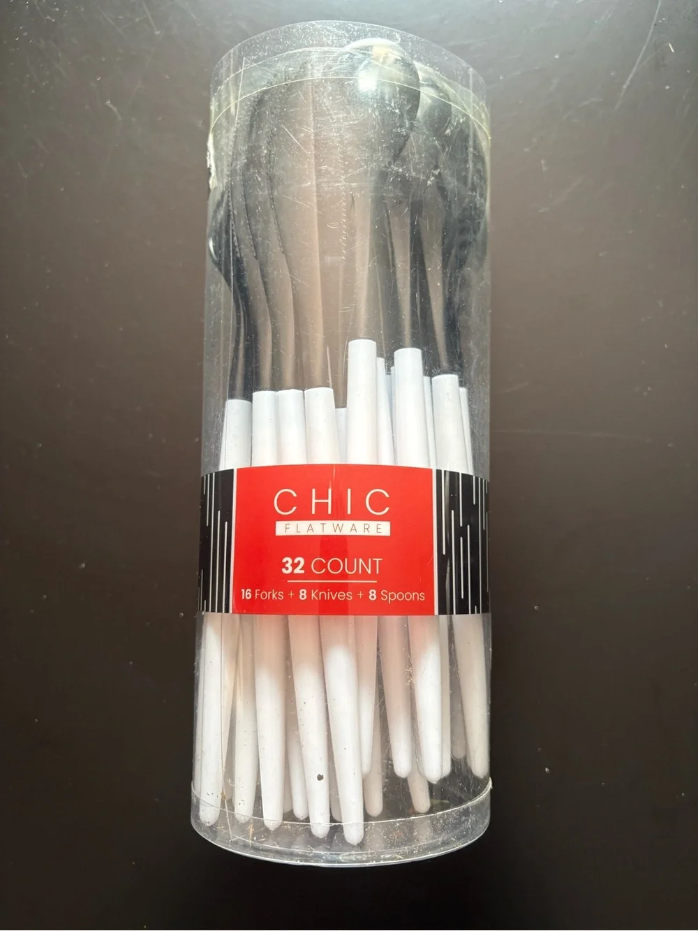 Black/White heavy duty Disposable Cutlery Set